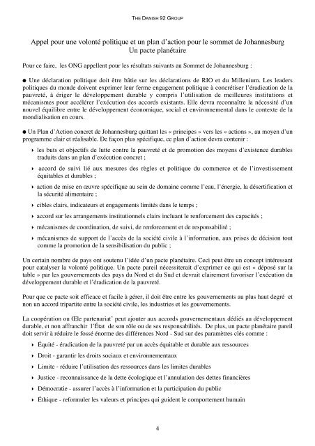 Contribution au document de travail du groupe des ONGs pour la ...