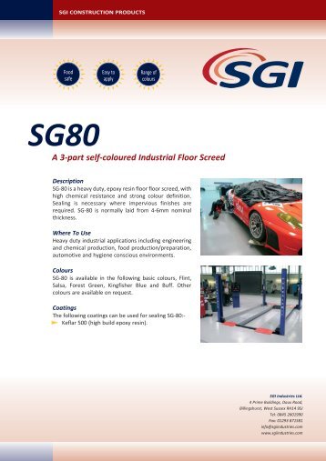 SG80 :TECH SHEET DESIGN - Sgiindustries.com