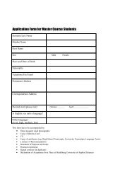 Application Form for Master Course Students - Sky Lounge