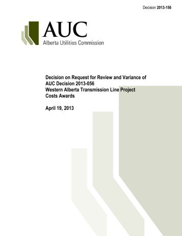 2012-156 - Alberta Utilities Commission