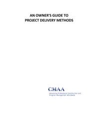 Owner's Guide to Project Delivery Methods - CMAA