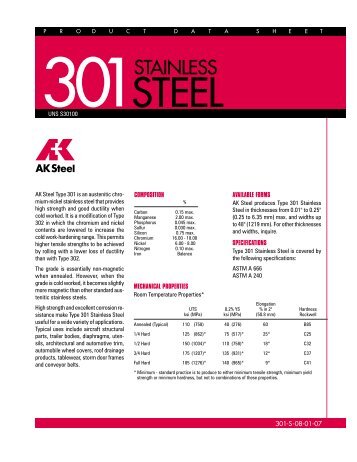 301 Data Sheet - STAINLESS - AK Steel