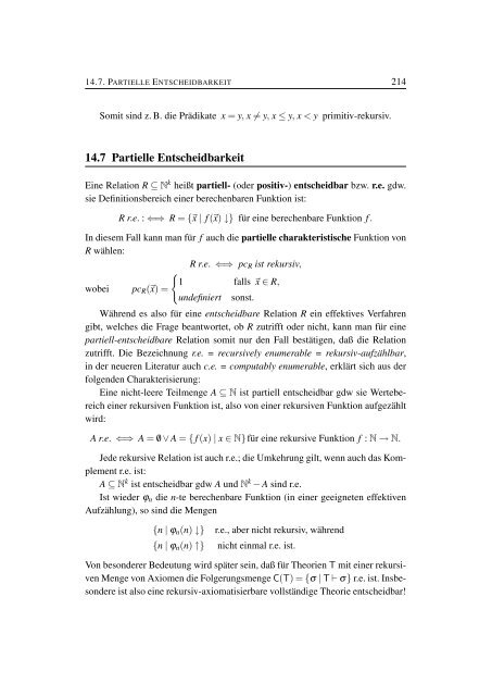 Kapitel 14 - Fakultät für Mathematik und Informatik