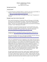 Feb 9, 2007 [Daylight Saving Time Prep] - IT Services Technical Notes