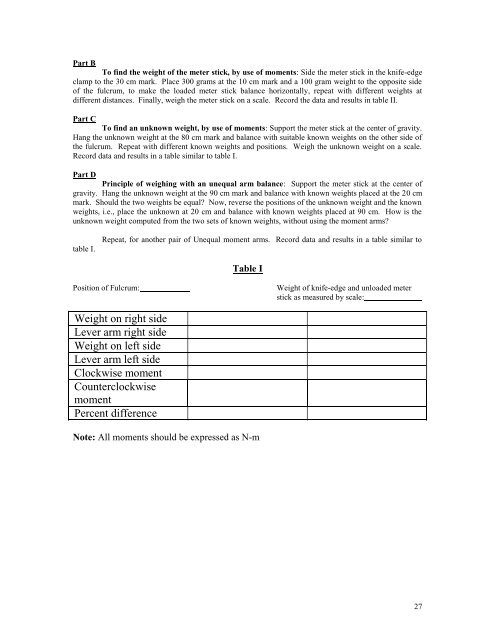 Equilibrium of Non-concurrent Forces - Physics