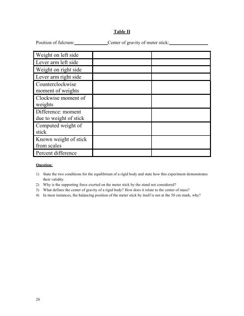 Equilibrium of Non-concurrent Forces - Physics