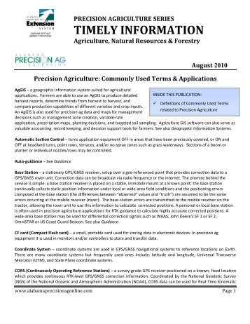 Precision Agriculture: Commonly Used Terms & Applications
