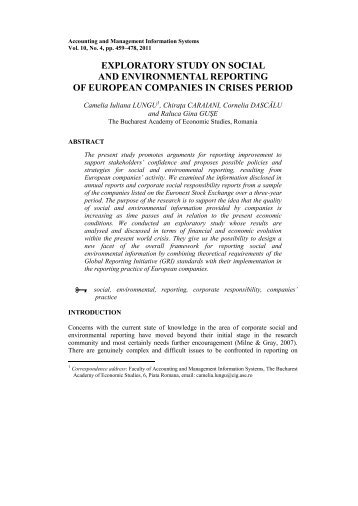 exploratory study on social and environmental reporting of european ...