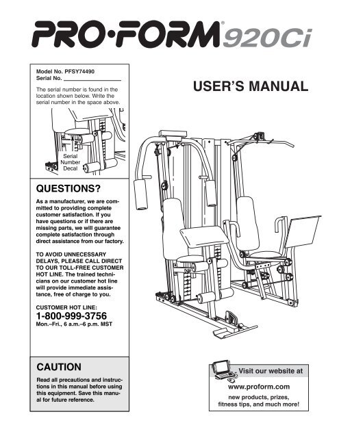 proform 920ci - Fitness Equipment