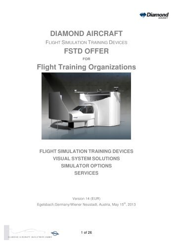 DIAMOND AIRCRAFT FSTD OFFER Flight Training Organizations