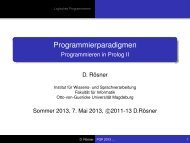 Programmierparadigmen - Programmieren in Prolog II - Otto-von ...