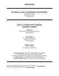 Proposed Permit to Operate - Air Pollution Control District