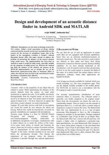 Design and development of an acoustic distance finder in Android ...