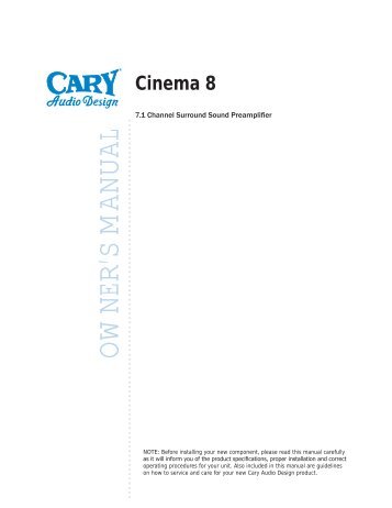 Cinema 8 - Cary Audio Design