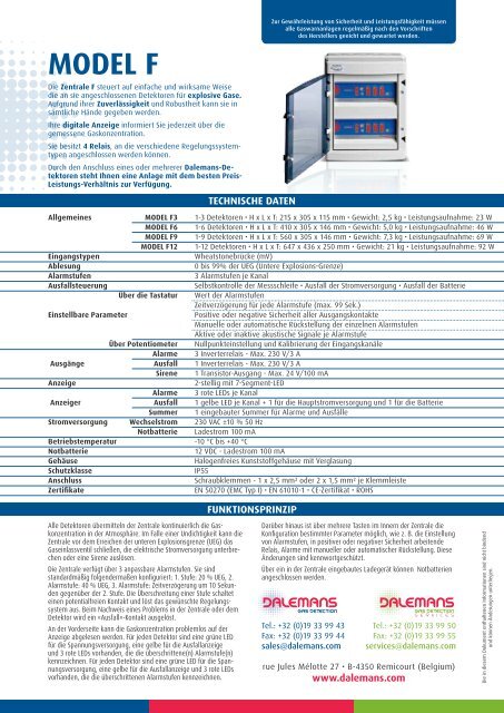 MODEL F - Dalemans Gas Detection