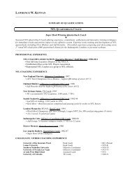 Larry Kennan's Resume - CoachesInc