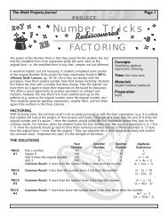 Number Tricks - The Math Projects Journal