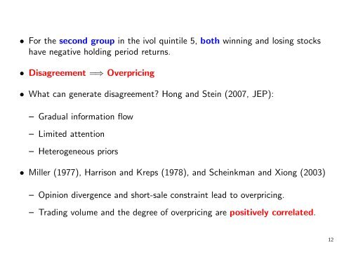 The High Idiosyncratic Volatility Low Return Puzzle