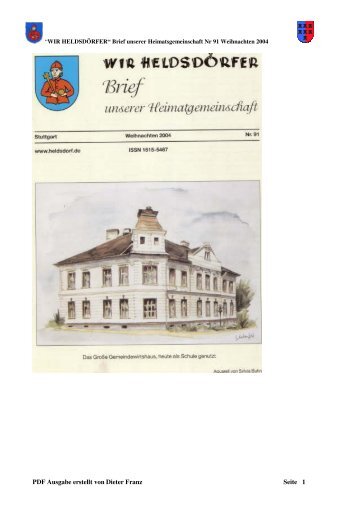 PDF Ausgabe erstellt von Dieter Franz Seite 1 - Heldsdorf