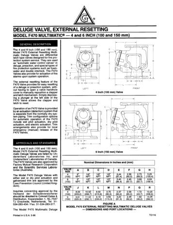 Model F470 Deluge Valve - Wormald New Zealand