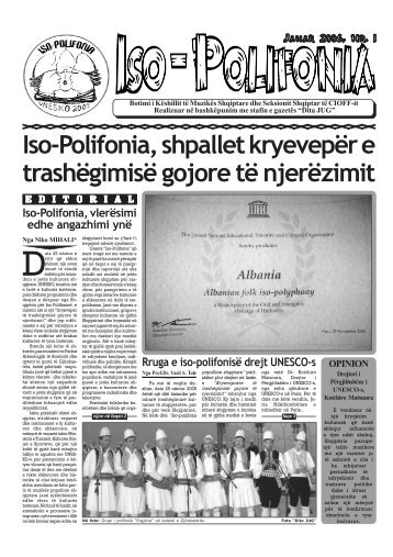 Gazeta Isopolifonia 1 - Iso - Polifonia Shqiptare