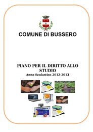 piano per il diritto allo studio 2012/2013 - Comune di Bussero