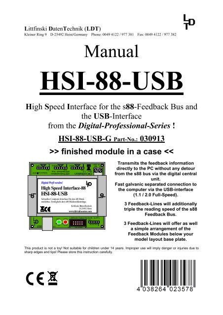 HSI-88-USB â€“ Manual - LDT