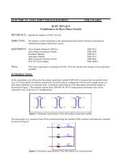Lab 4 Transformers in Three-Phase Circuits - Department of ...