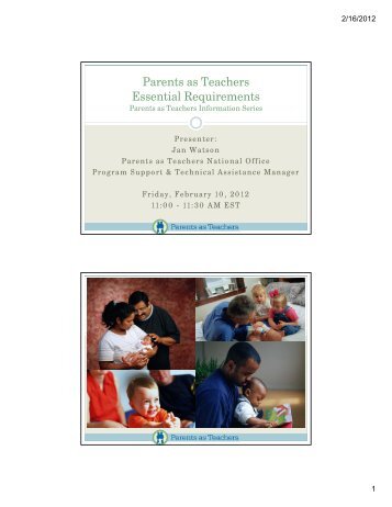 Parents as Teachers Essential Requirements - Center for Schools ...