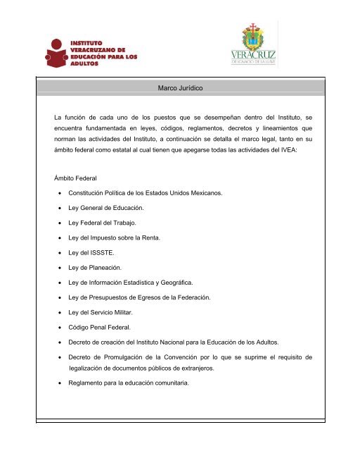 Manual Org IVEA - Gobierno del Estado de Veracruz