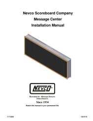 Nevco Scoreboard Company Message Center Installation Manual