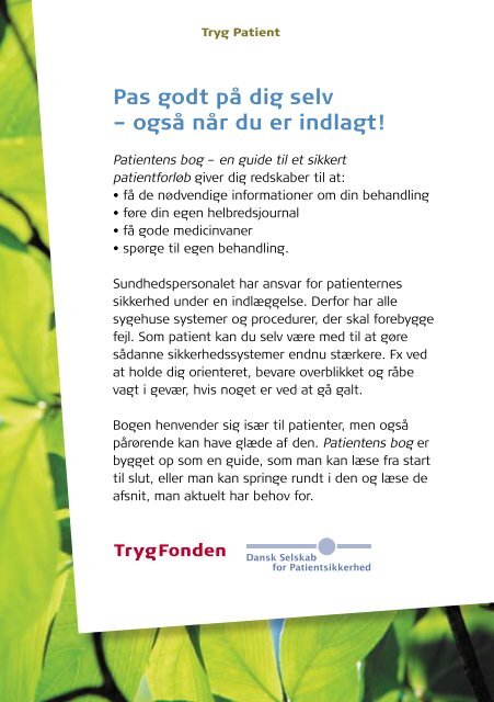 Patientens bog - Sikker Patient