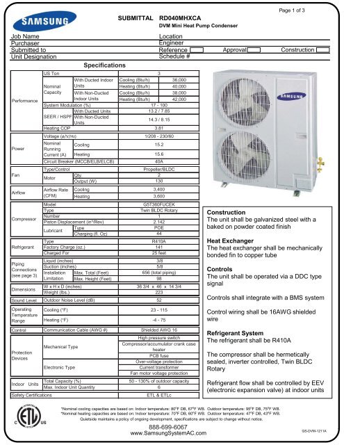 RD040MHXCA Submittal pdf