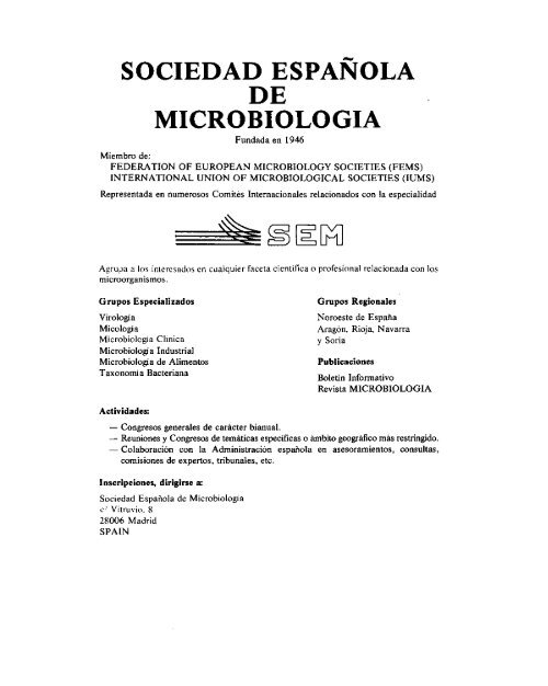 Vol. 3 nÃºm. 2 - Sociedad EspaÃ±ola de MicrobiologÃ­a