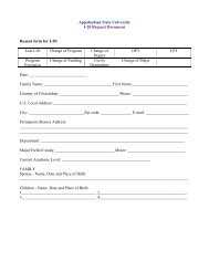 Appalachian State University I-20 Request Document Reason form ...