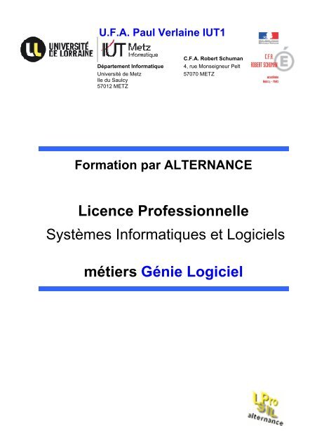 plaquette GL 2014 - IUT de Metz