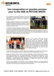 Communiqué inauguration Richie Bros - DrakkarOnline