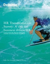 HR Transformation Survey: A case for business driven HR - Deloitte