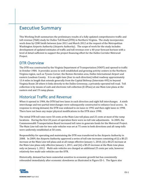 Comprehensive Traffic and Revenue Study 2012 Update