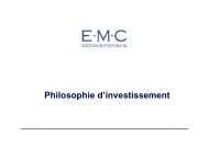 Philosophie d'investissement - E.M.C Gestion de Fortune SA