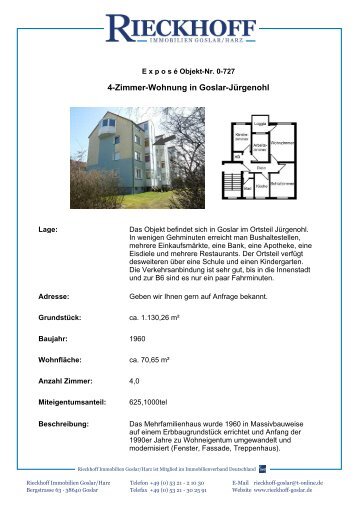 4-Zimmer-Wohnung in Goslar-JÃ¼rgenohl - Rieckhoff Immobilien ...