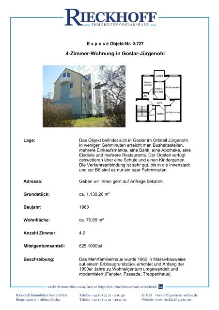 4 Zimmer Wohnung In Goslar Ja Rgenohl Rieckhoff Immobilien
