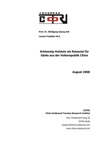 Schleswig-Holstein als Reiseziel für Gäste aus der Volksrepublik ...