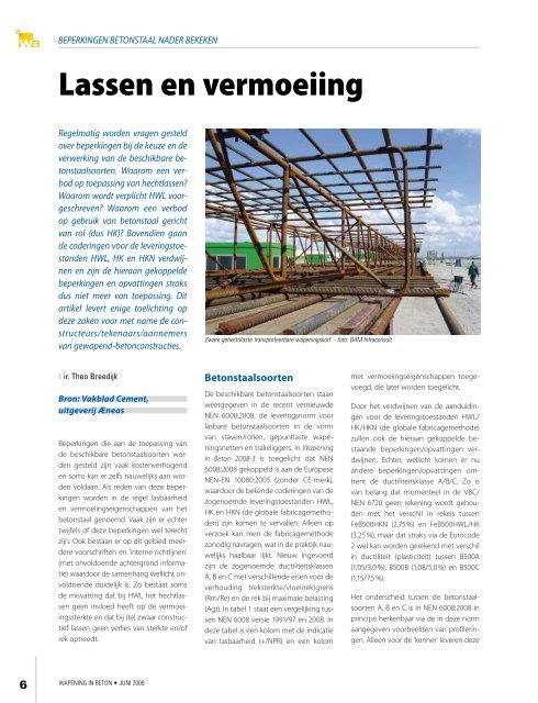 Lassen en vermoeiing - Wapening in Beton