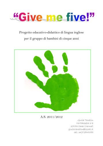 Progetto educativo-didattico di lingua inglese per il gruppo di ...