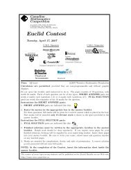 Euclid Contest 2007 - CEMC - University of Waterloo