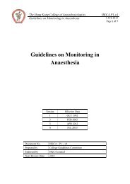 College Guidelines on Monitoring in Anaesthesia - The Hong Kong ...