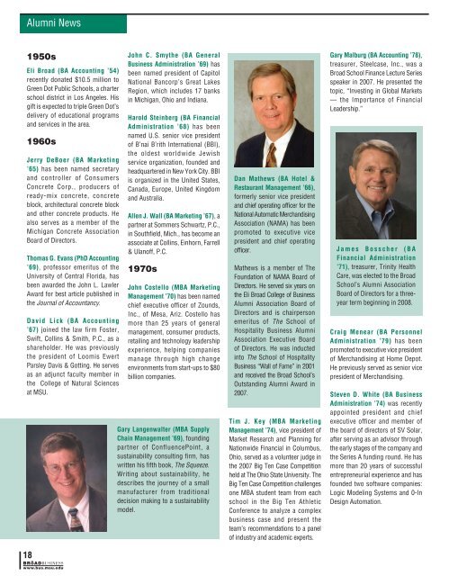 Alumni leading to yes - Broad College of Business - Michigan State ...