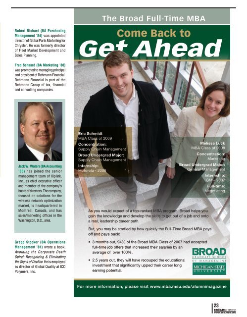 Alumni leading to yes - Broad College of Business - Michigan State ...