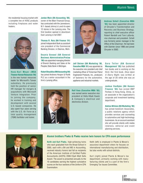 Alumni leading to yes - Broad College of Business - Michigan State ...